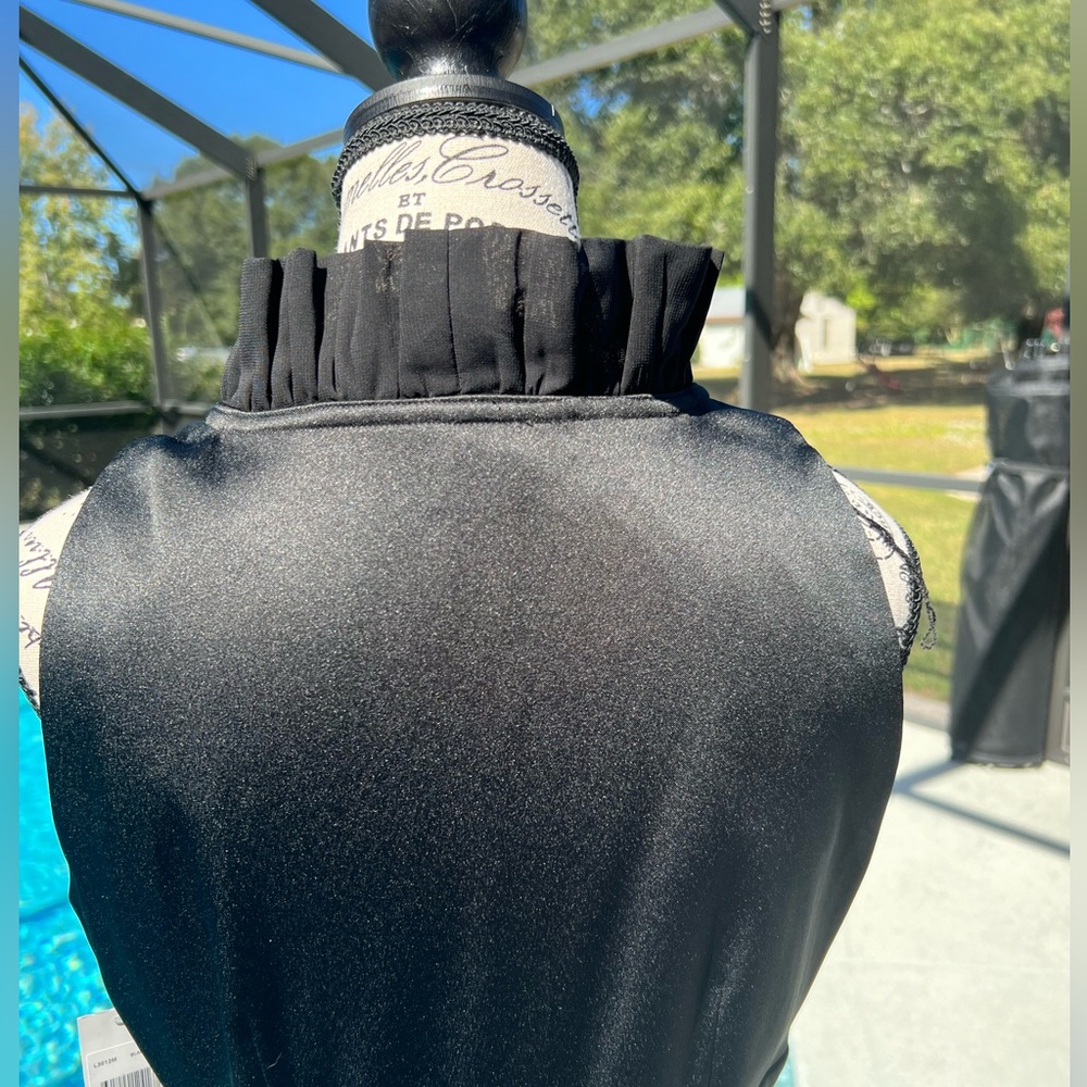 LONDON TIMES Little Black Dress with Stand Up Collar. Size 8 - Picture 4 of 6